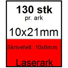 25 ark 10x21-13-LRD Kabelmærker A4 Rød