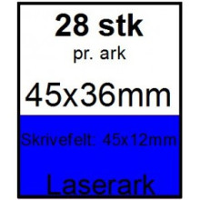 25 ark 45x36-4-LLB Kabelmærker A4 Blå