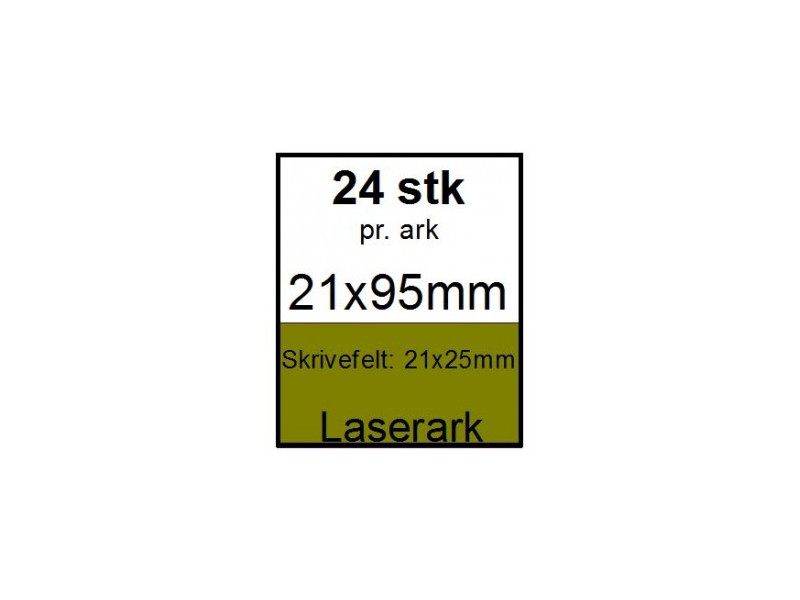 25 ark 21x95-8-LLG Kabelmærker A4 Grøn