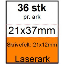 25 ark 21x37-6-LOR Kabelmærker A4 Orange