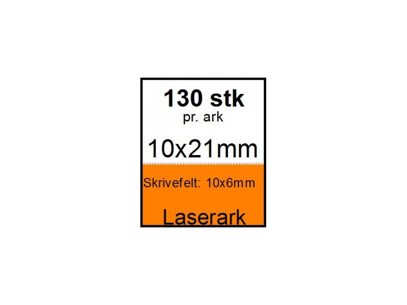 25 ark 10x21-13-LOR Kabelmærker A4 Orange