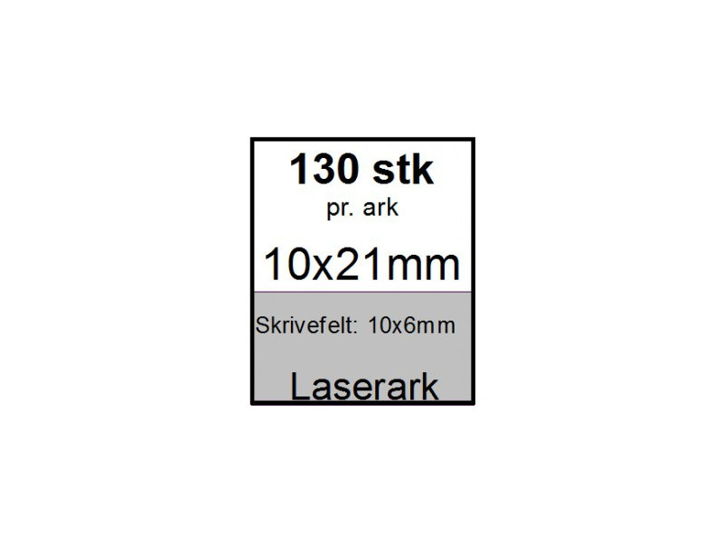 25 ark 10x21-13-LS Kabelmærker A4 Grå