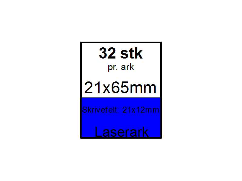 25 ark 21x65-8-LLB Kabelmærker A4 Blå