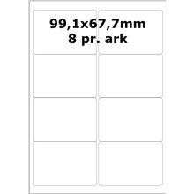 100 ark 99A68RP1-100 Hvide Papir Labels -Extreme Lim