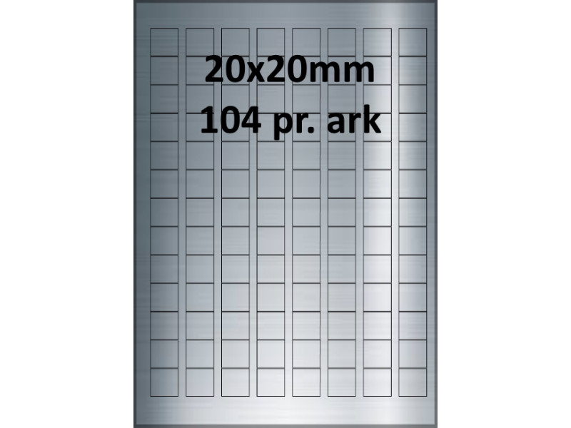 25 ark 20A20SP1-25 Sølvpolyester Bredde 00-30mm