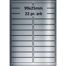 25 ark 99A25SP1-25 Sølvpolyester Bredde + 91mm