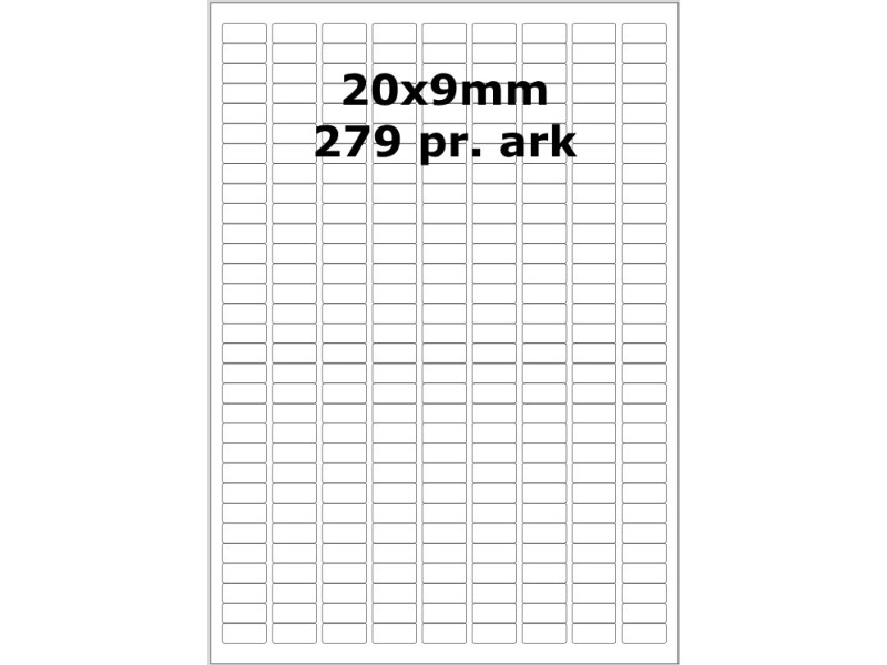 110 ark D2009S Hvid papir Bredde 00-30mm