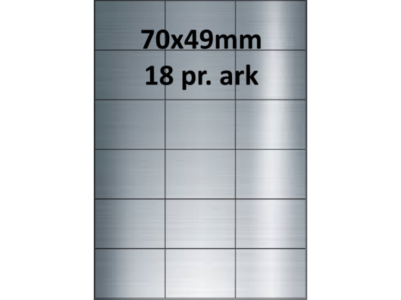 25 ark 70A49SP1-25 Sølvpolyester Bredde 61-90mm