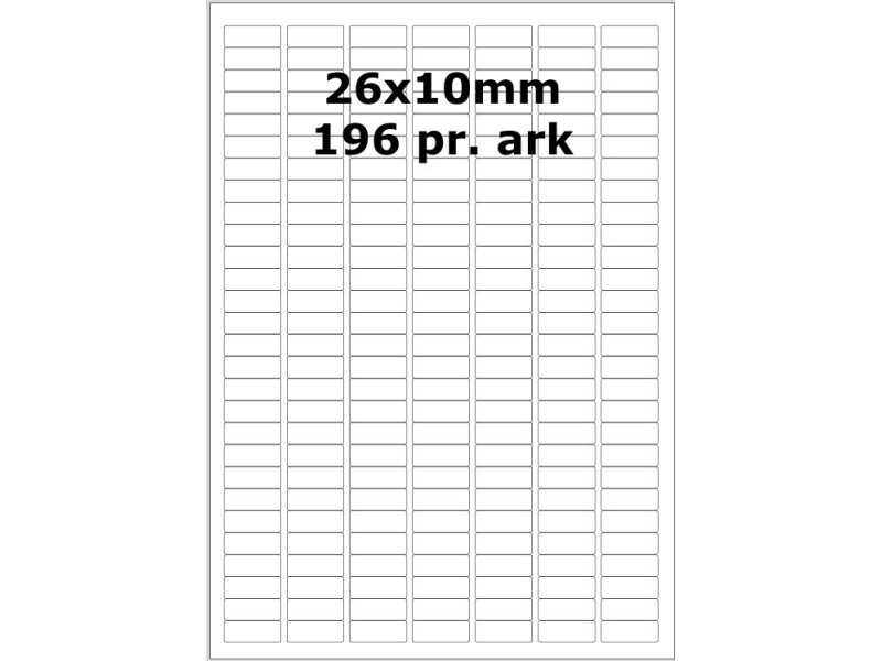 100 ark 2610m Hvid papir Bredde 00-30mm