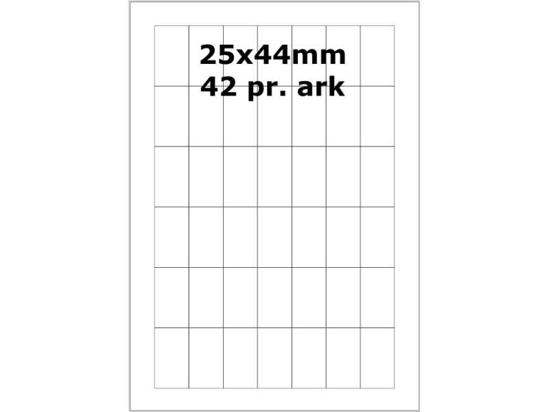 100 Ark 25A44H1 Hvid papir Bredde 00-30mm