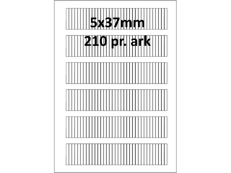 25 ark 5A37W1-25 Hvide Polyester Bredde 00-30mm