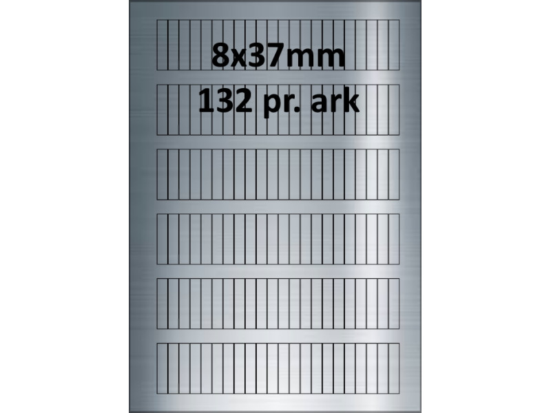 25 ark 8A37SP1-25 Sølvpolyester Bredde 00-30mm