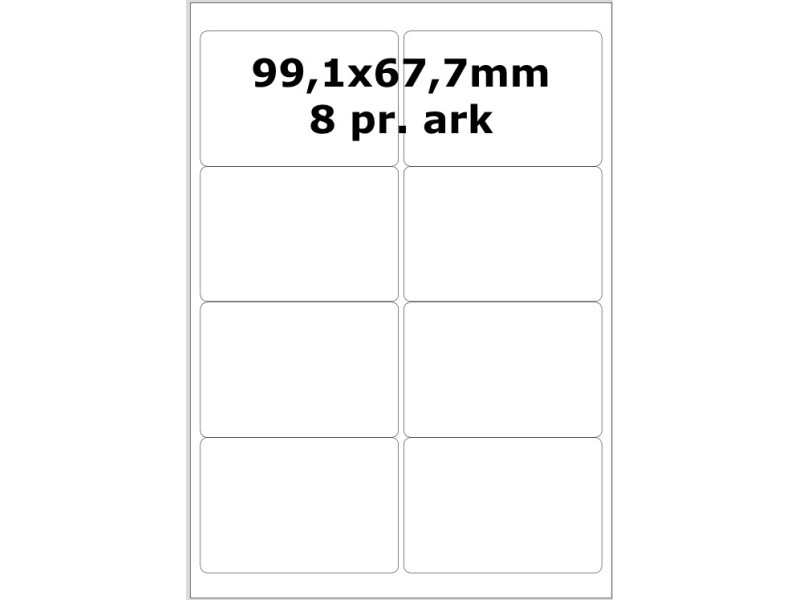 110 ark D7165S Hvid papir Bredde + 91mm