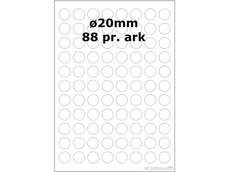 25 ark 20ARW3 Hvide Polyester Runde