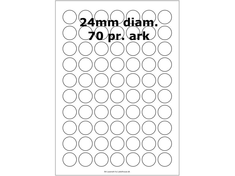 25 ark 24ARW3 Hvide Polyester Runde
