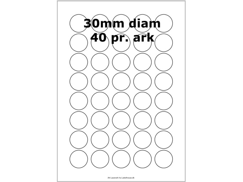 25 ark 30ARW3 Hvide Polyester Runde