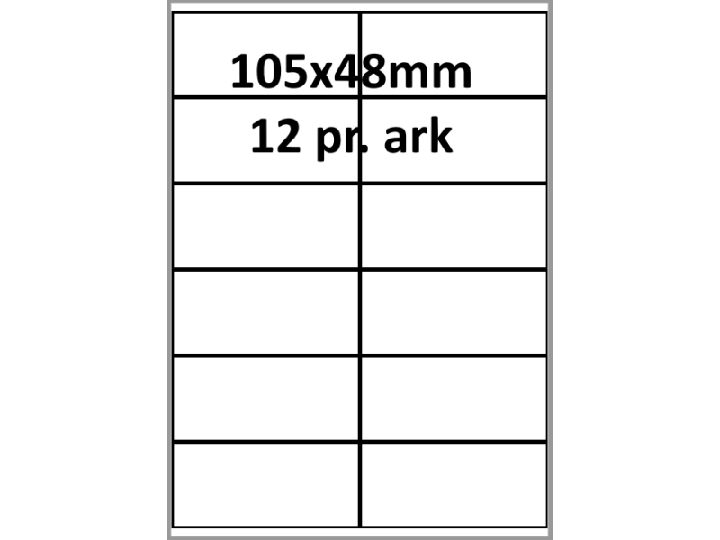 500 ark 105A48H3-500 Hvide Papir Labels -Volume køb