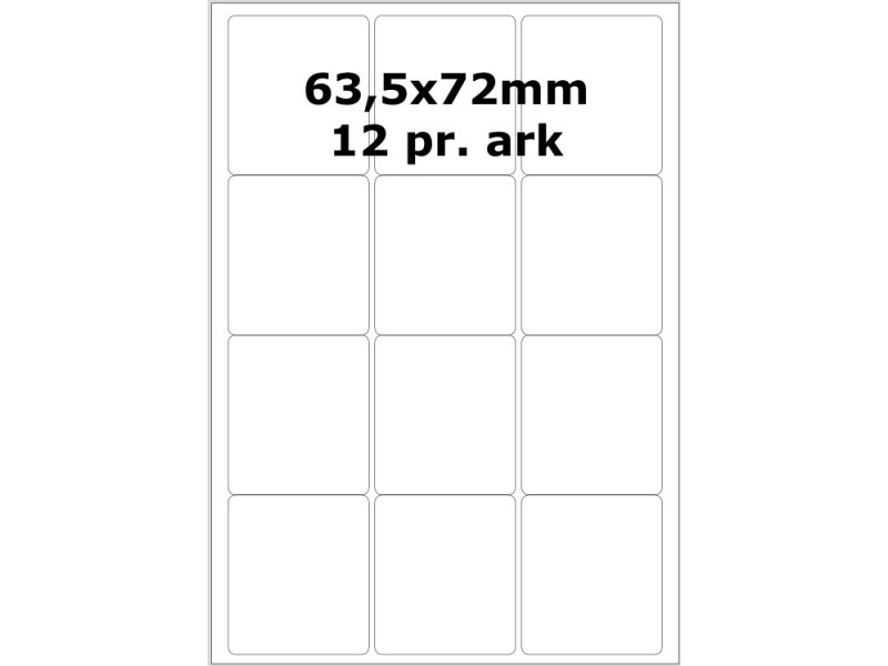 110 ark D7164S Hvid papir Bredde 61-90mm