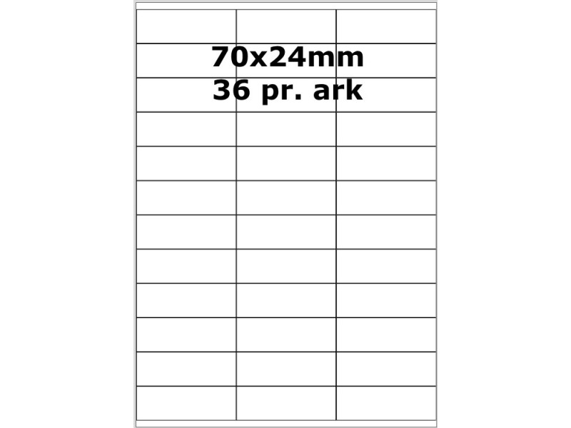 110 ark D18-033S Hvid papir Bredde 61-90mm