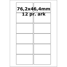 100 ark D7671S Hvid papir Bredde 61-90mm