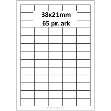 25 ark 38A21W3-25 Hvide Polyester Bredde 31-60mm