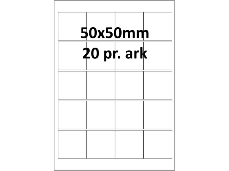 100 ark 50A50H1 Hvid papir Bredde 31-60mm