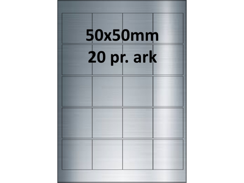 25 ark 50A50SP1-25 Sølvpolyester Bredde 31-60mm
