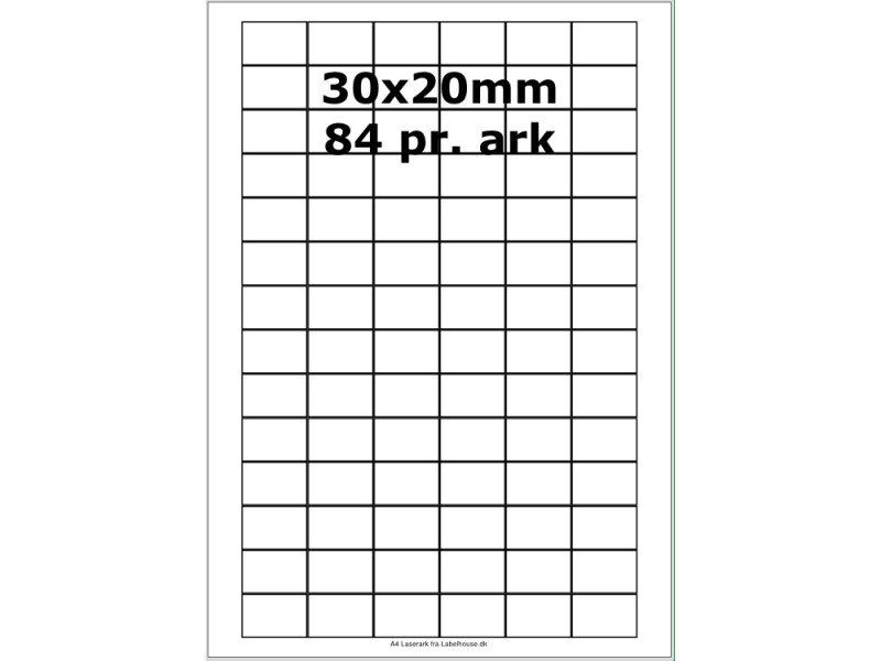 500 ark 30A20H3D Hvide Papir Labels -Volume køb