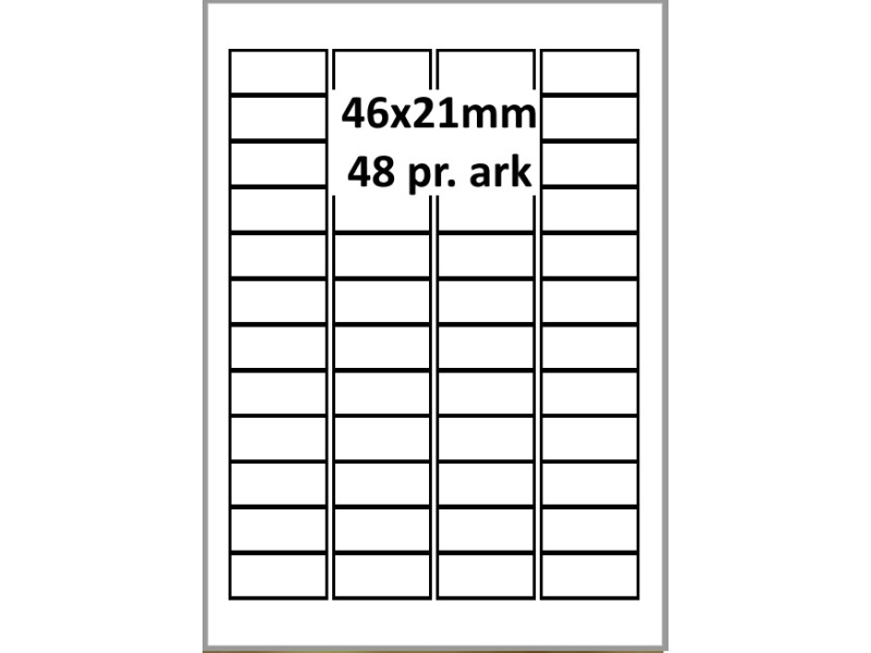 500 ark 46A21H3D Hvide Papir Labels -Volume køb