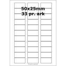 500 ark 50A25H3D Hvide Papir Labels -Volume køb