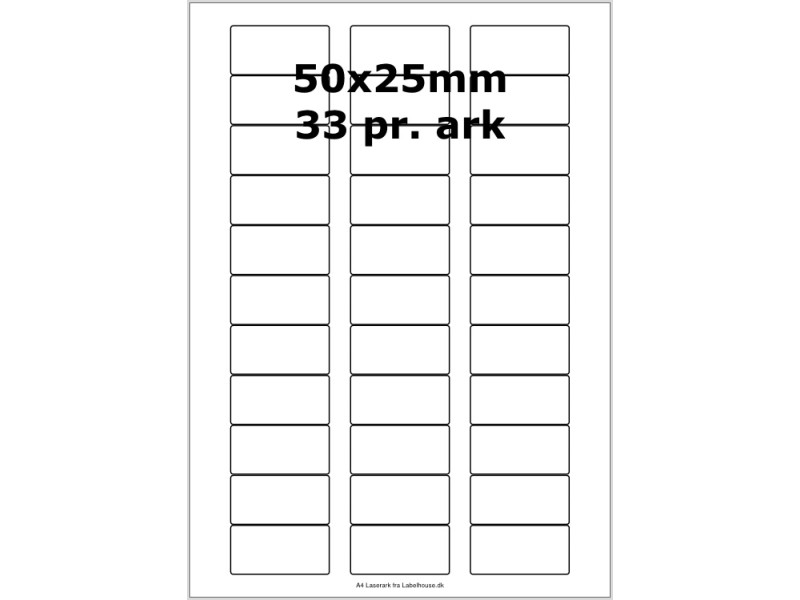 500 ark 50A25H3D Hvide Papir Labels -Volume køb