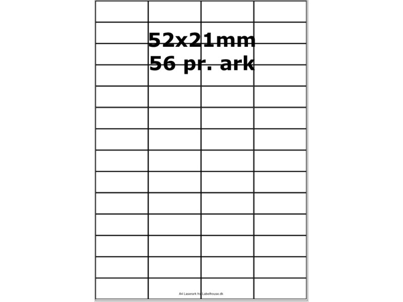 500 ark 52A21H3D Hvide Papir Labels -Volume køb