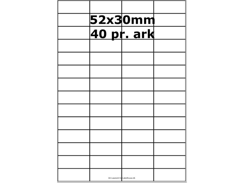500 ark 52A30H3D Hvide Papir Labels -Volume køb