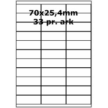 500 ark 70A25H3D Hvide Papir Labels -Volume køb