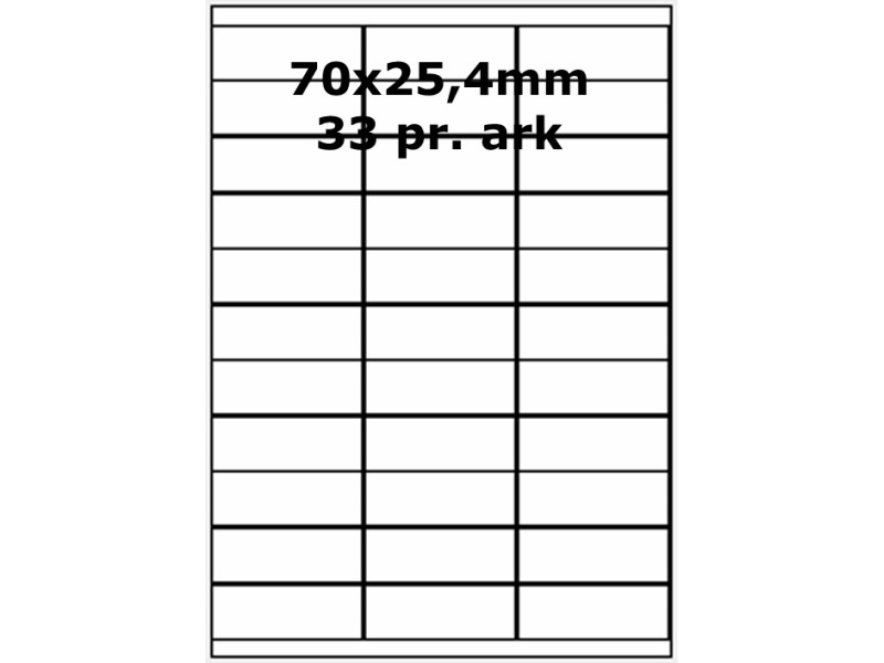 500 ark 70A25H3D Hvide Papir Labels -Volume køb
