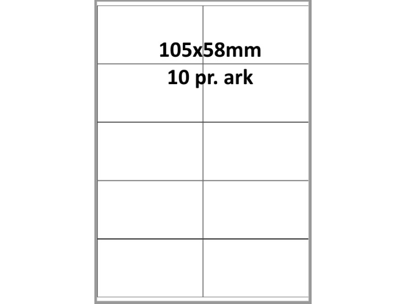 500 ark 105A58H3D Hvide Papir Labels -Volume køb