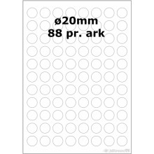 500 ark 20ARH3D Hvide Papir Labels -Volume køb