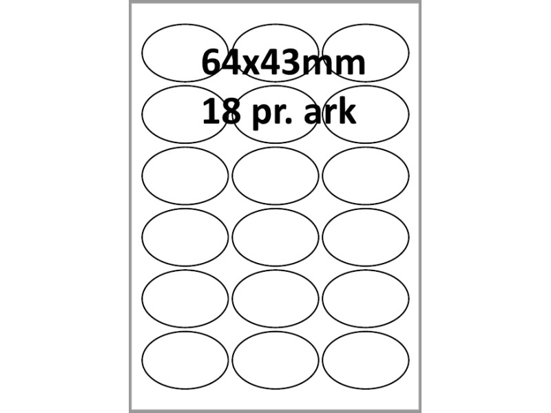 500 ark 64A43ARH3D Hvide Papir Labels -Volume køb