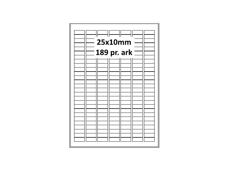 100 ark 25A10H3C Hvid papir Bredde 00-30mm