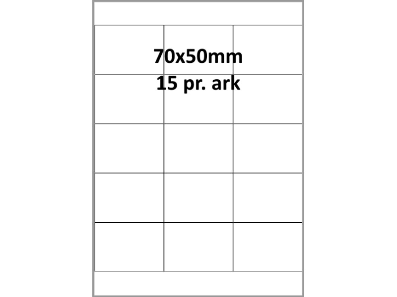 100 ark 70A50H3C Hvid papir Bredde 61-90mm