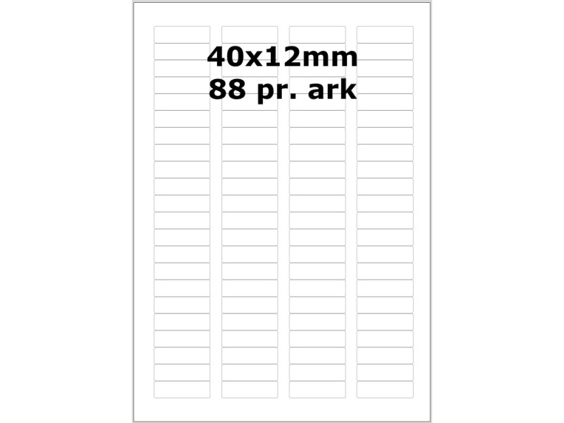 100 ark 40A12H1 Hvid papir Bredde 31-60mm