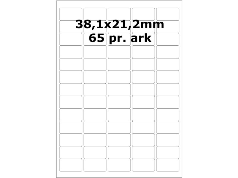 110 ark D7651S Hvid papir Bredde 31-60mm