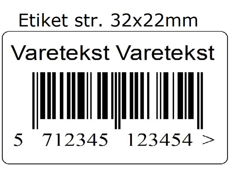 Stk. 32x22-PRN05 Varemærkning